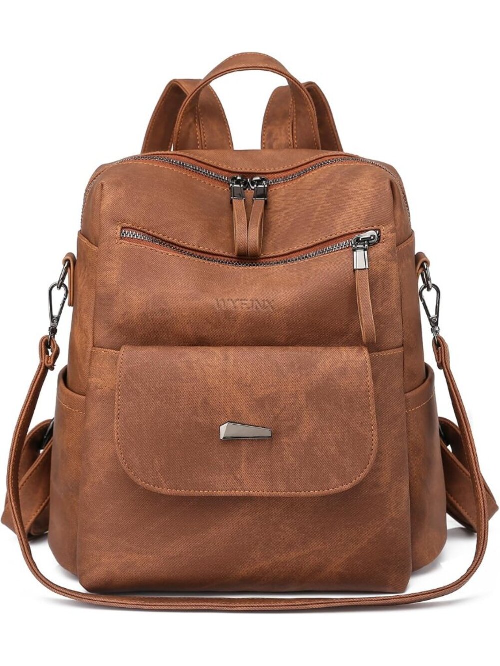 Chic Brown PU Leather Small Backpack Purse for Women | Stylish & Versatile